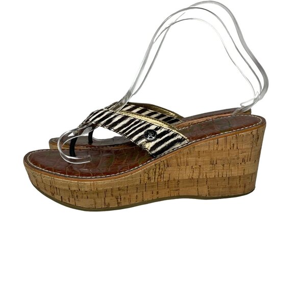 Sam Edelman 6 Romy zebra thong wedges - Picture 3 of 9